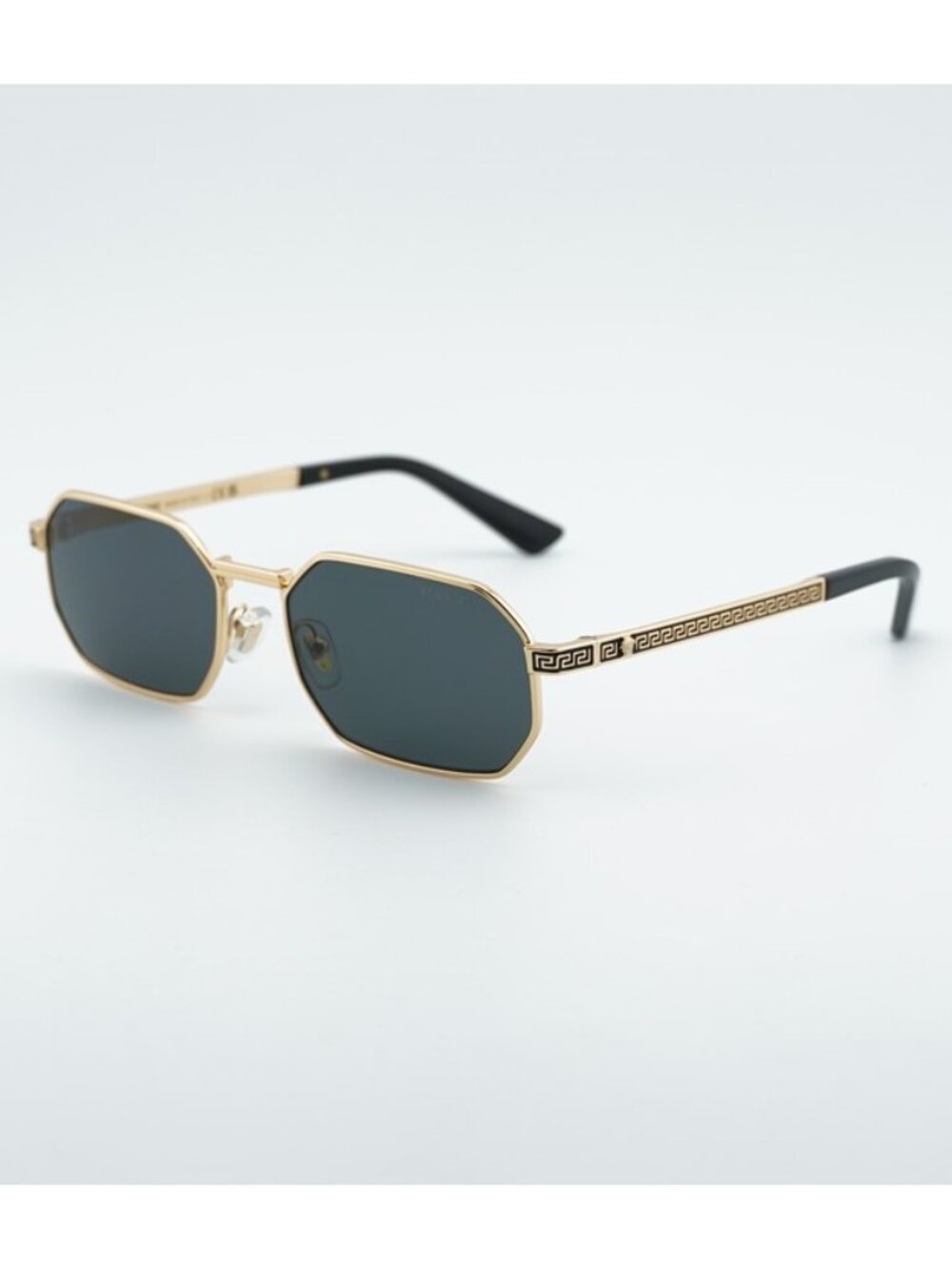 Versace VE2297 100287 Sunglasses Gold Rectangle Frame, Dark Grey Lenses